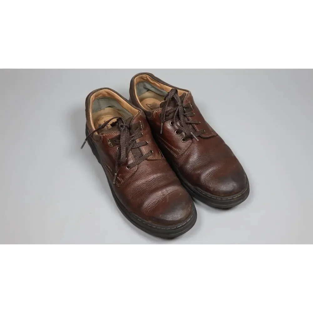 Clarks Men's Bradley Vibe Oxford Tan Tumbled Leather Shoes Tan Tumbled Size 11.5